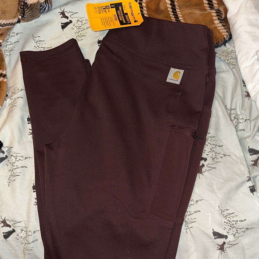 Carhartt Women's Burgundy  Sculpted Utility leggings.